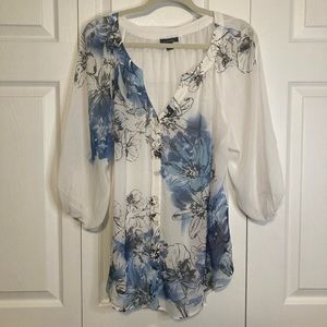B Design Sheer Floral Blouse